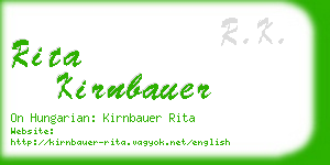 rita kirnbauer business card